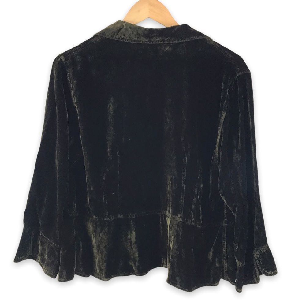 Cut Loose Velvet Blazer in Deep Olive - Picture 2 of 11